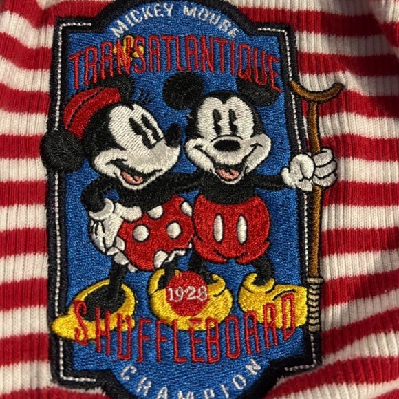 Disney Store Striped Polo Tee Shirt Mickey Mouse - Picture 3 of 4